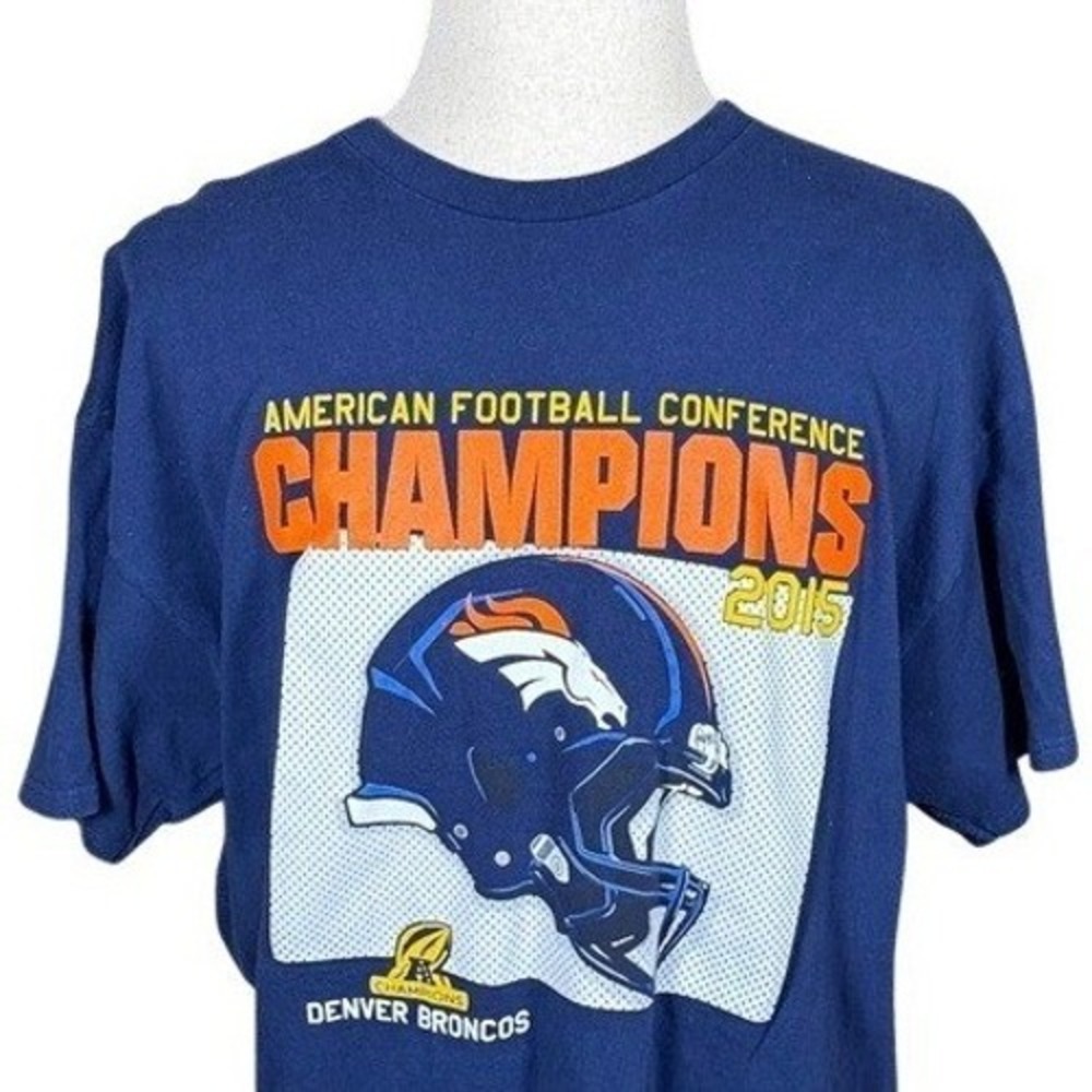 Denver Broncos T-Shirt Men 2XL 2015 AFC Champions Navy NFL Football Team Apparel
